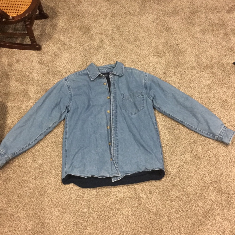 Long sleeve denim with soft interior
